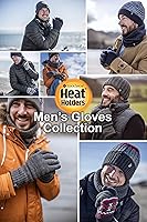 Vista 7 de Heat Holders Guantes de trabajo sin dedos para hombre, con aislamiento y acanalados, guantes de trabajo de invierno
