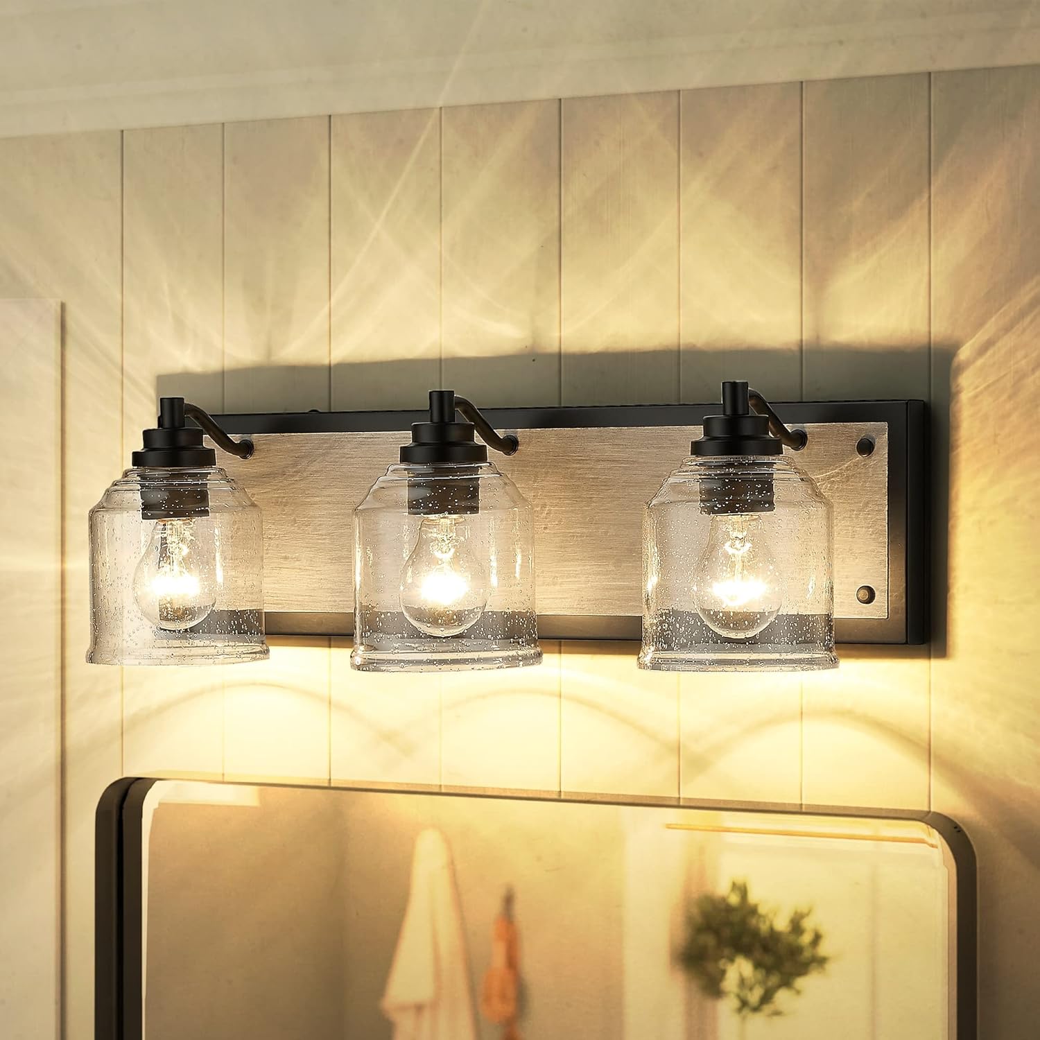 YKLITG 3Light Bathroom Vanity Light Fixtures, Farmhouse Vanity Light