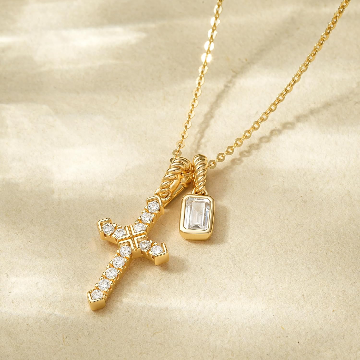 Gold Cross Necklace for Women: 14K Gold Plated Dainty Cross Pendant Non-Tarnish Necklace, Faith Crucifix Chain Jewelry, Elegant Religious Gifts - Image 3