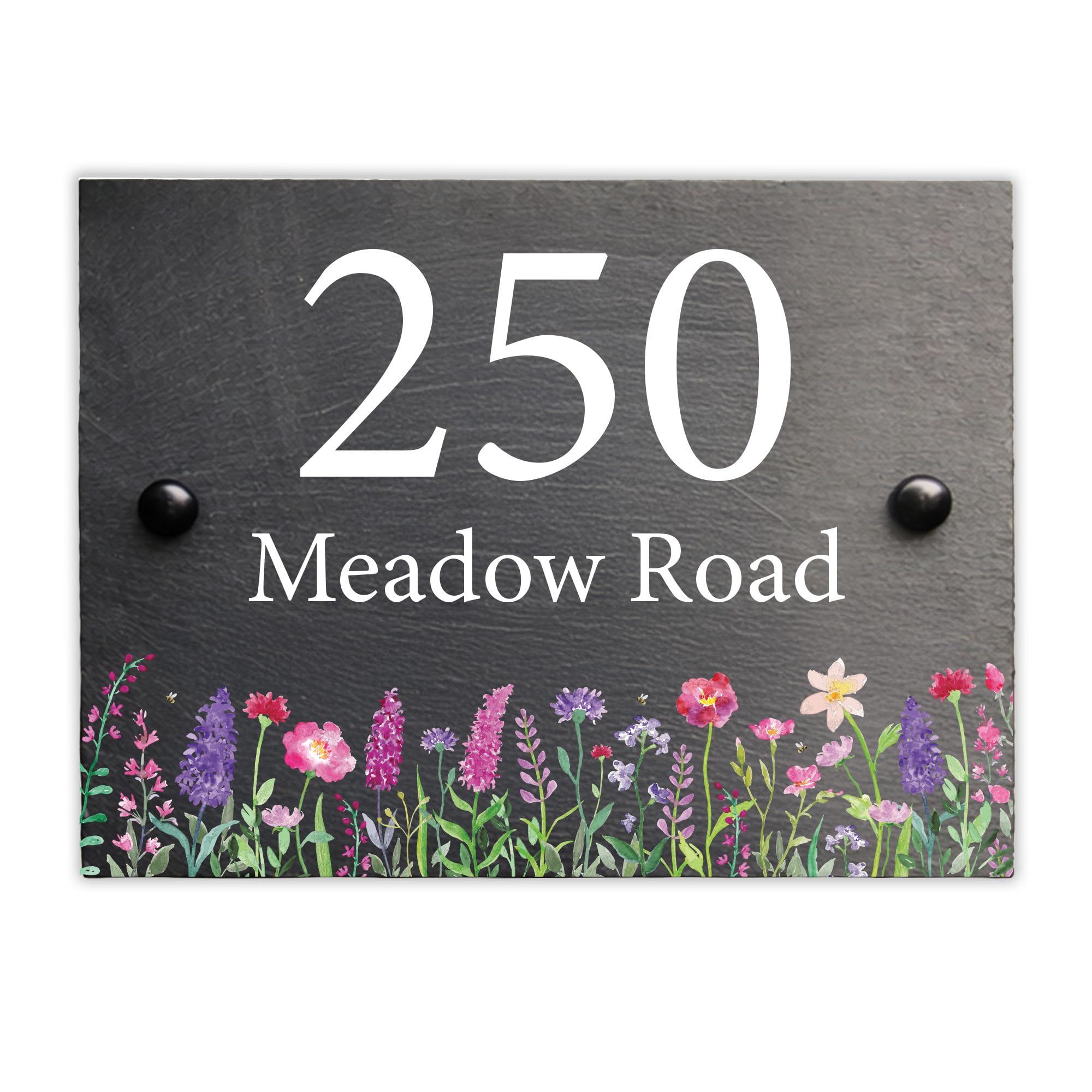 Personalised slate house number plaque - Custom door number sign (Traditional Font)