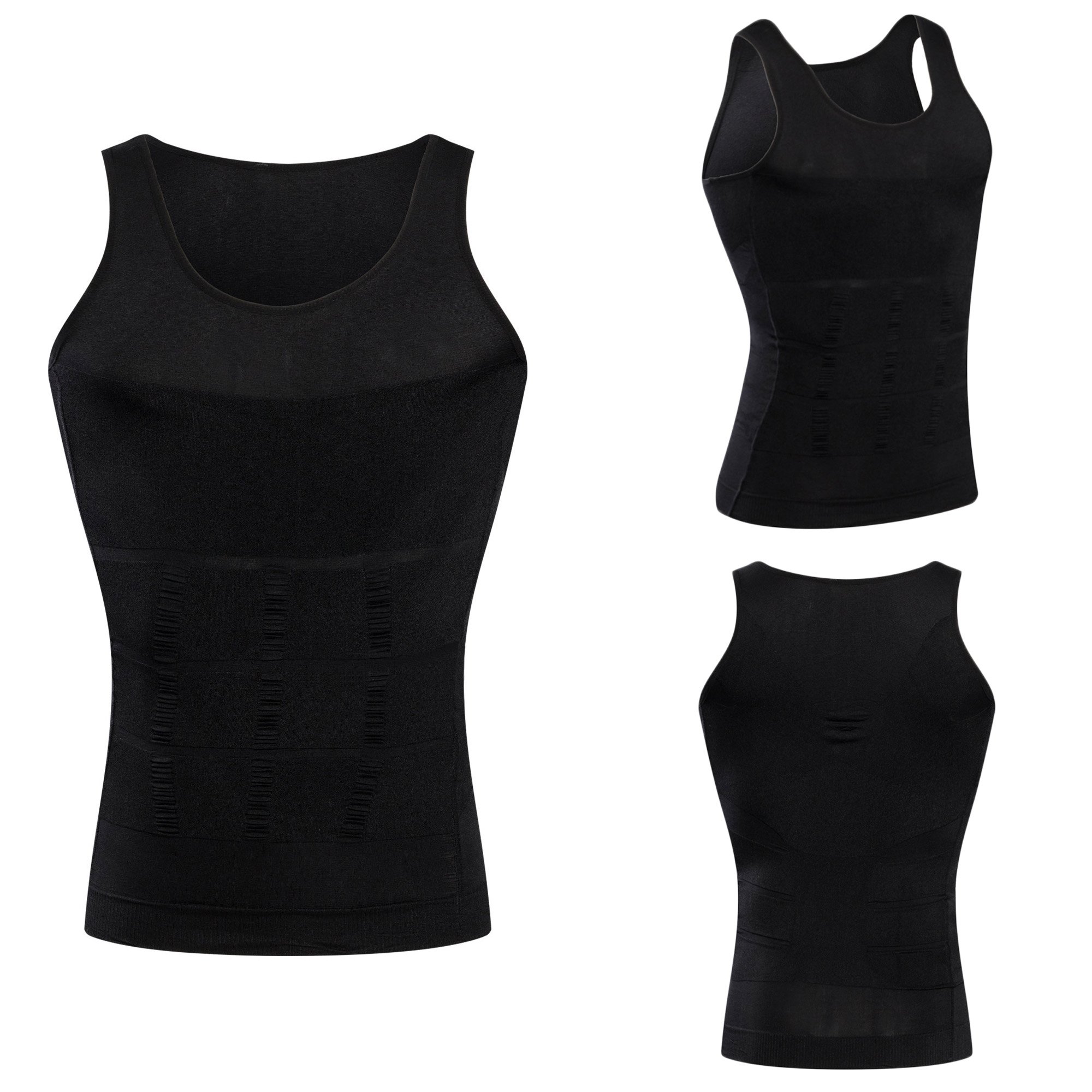 HANERDUN Débardeur Gynécomastie Compression Cacher Seins Homme Shapewear Moobs Aplatir Entier Abdomen Affine la Taille et Masque Les Courbes