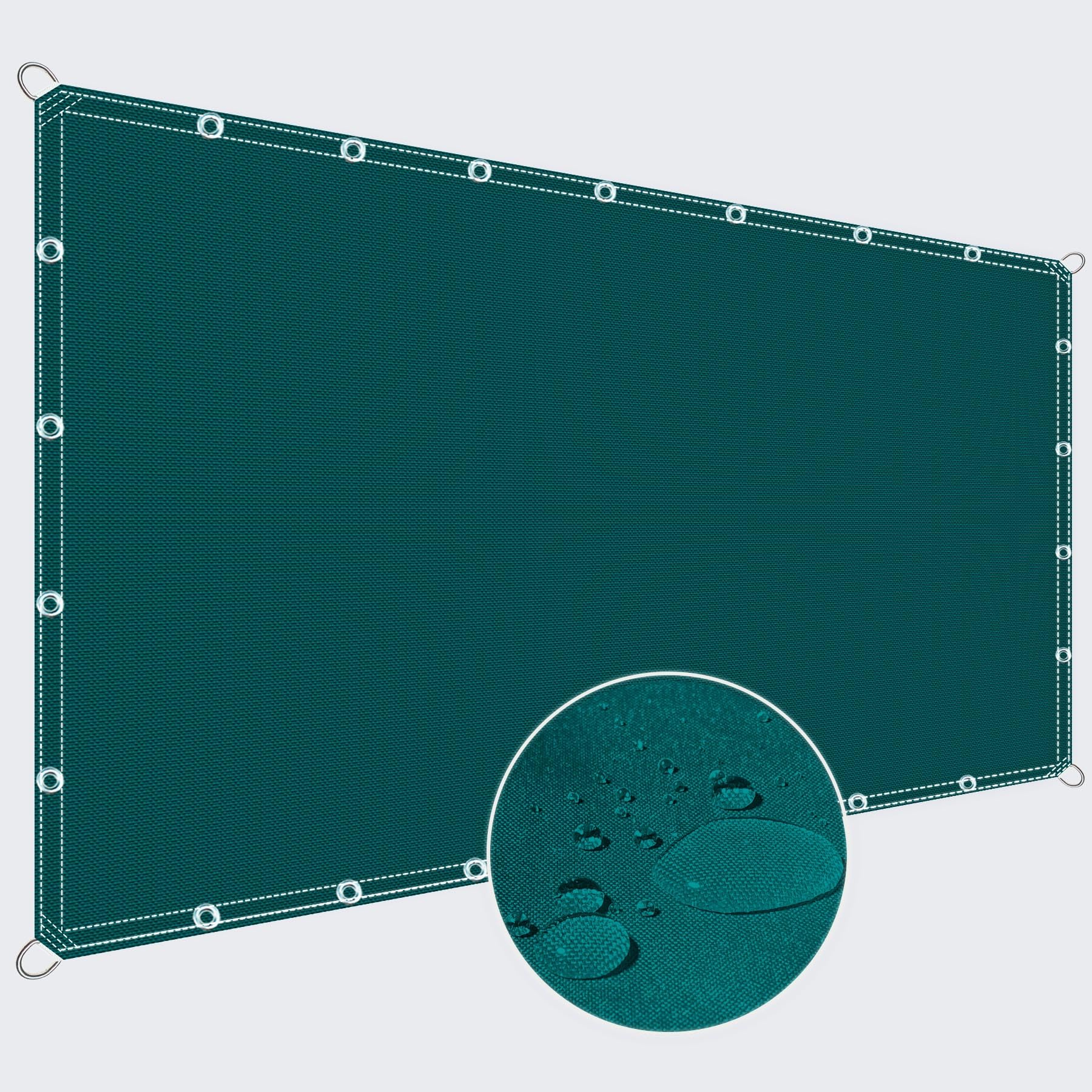 Vela ombreggiante con Occhielli 200x300cm Telo Oxford impermeabile 160g/㎡） Tenda a Vela Rettangolare tenda da sole verticale per esterno -Verde Scuro.