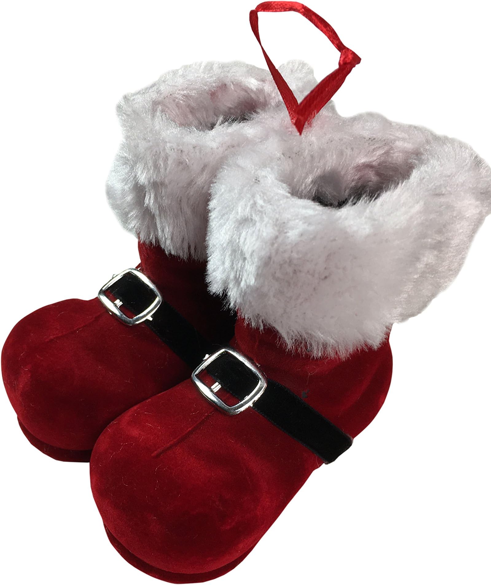 Santa Claus Red Boots Christmas Ornament