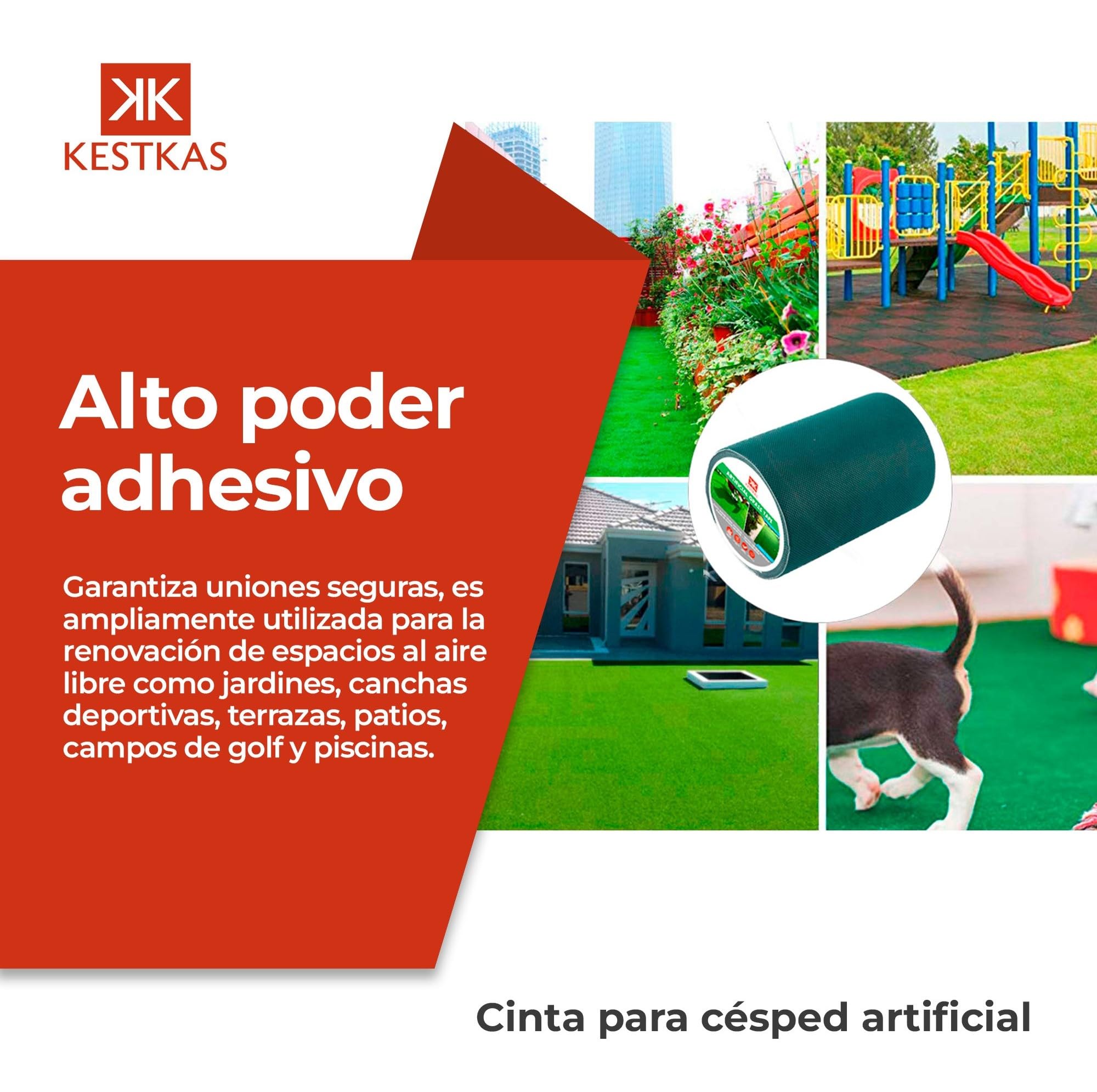 Cinta Unión Césped Artificial 15cm x 10m | Cinta Adhesiva Césped Artificial para Jardín exterior | Unión de Alfombras, Moquetas | Fácil de usar con linea divisoria