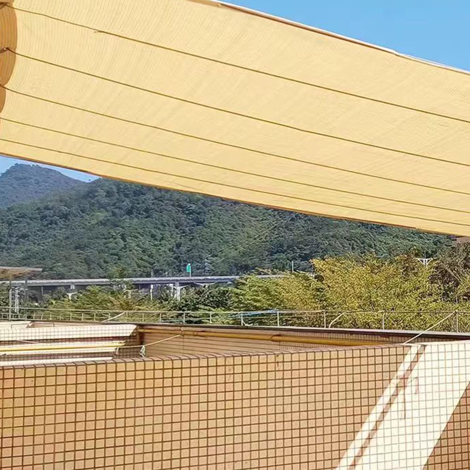 Red de sombra de jardín para protección solar, tela bloqueadora UV con ojales, 85% de protección UV, transpirable, para balcón (3 x 8 m)