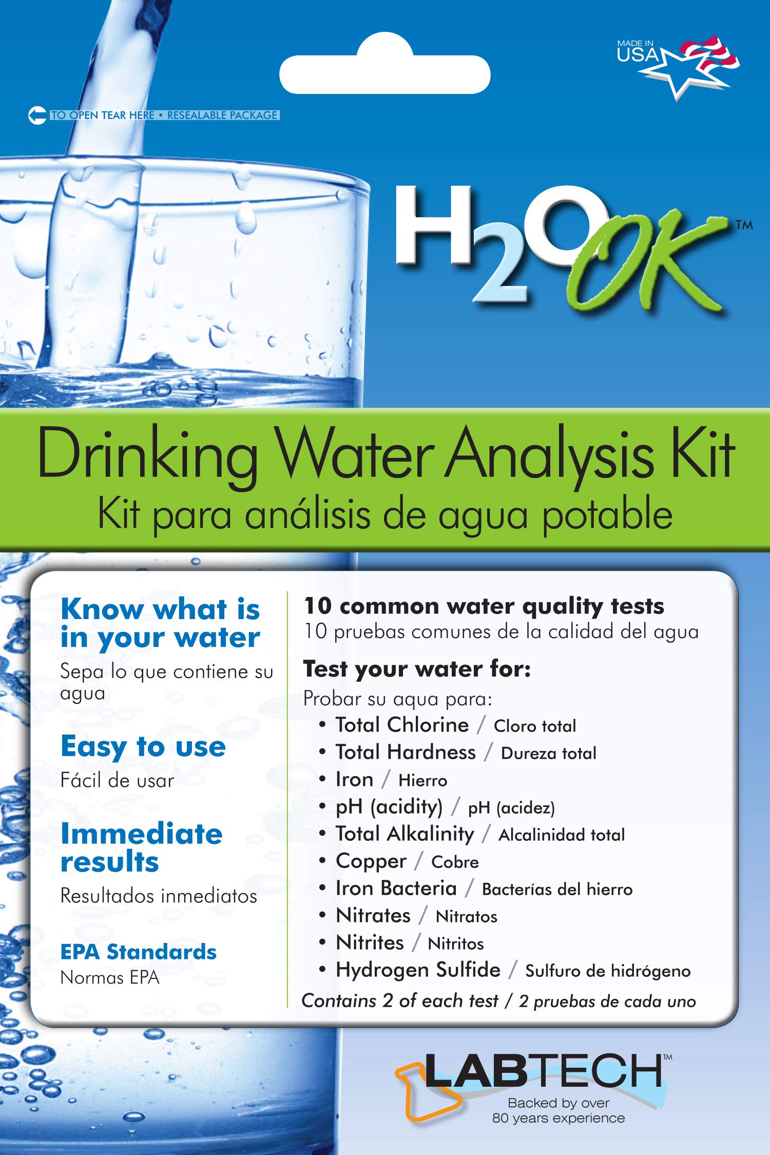 Mosser Lee LT5010-6 H2O Ok Drinking Water Analysis Kit
