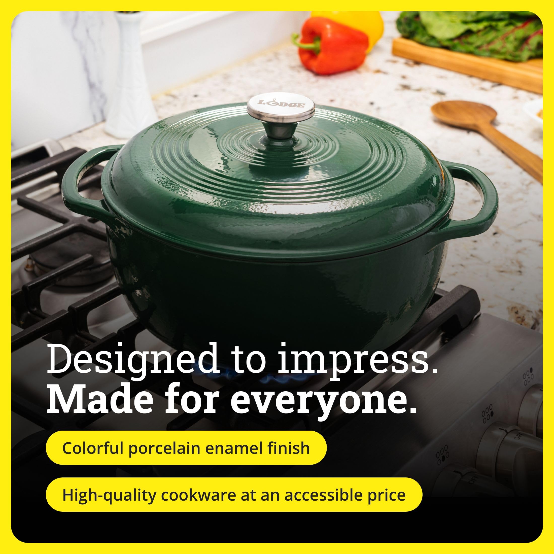 Amazon.com: Lodge Essential Enamel Cast Iron Dutch Oven 6 Quarts