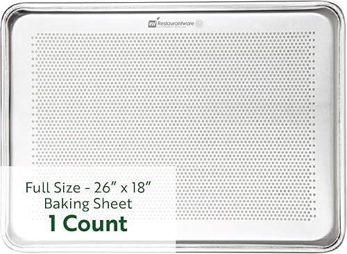 Restaurantware Met Lux - Sartén industrial para hornear de 26 x 18 pulgadas, 1 sartén de panadería de tamaño completo, bordes con bordes que