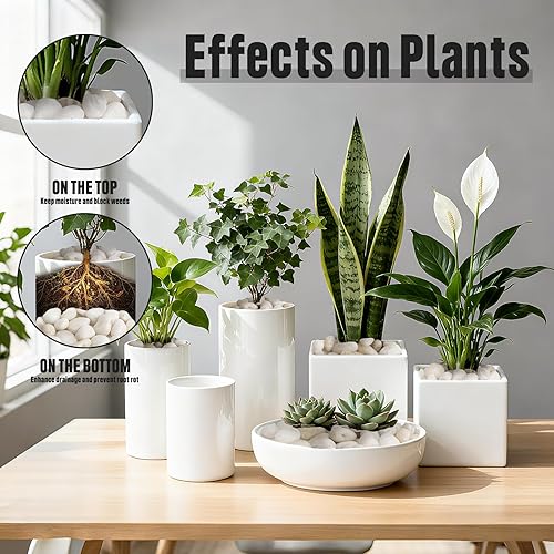 Miniatura 3 de onlyfire Piedras blancas pulidas de 5 libras, 38 a 1316 pulgadas, rocas de río decorativas naturales para acuario, piedras de grava para paisajismo,