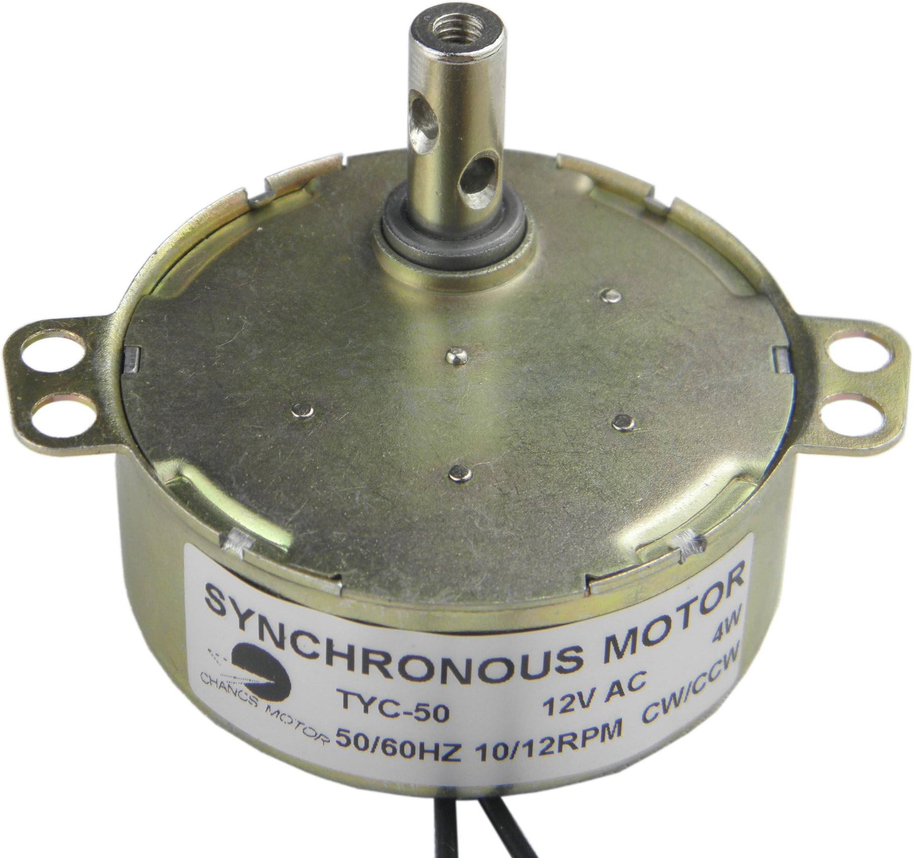TYC-50 Synchronous Gear Motor 12V AC 10-12RPM CW/CCW 4W Turntable Small Electric Motor