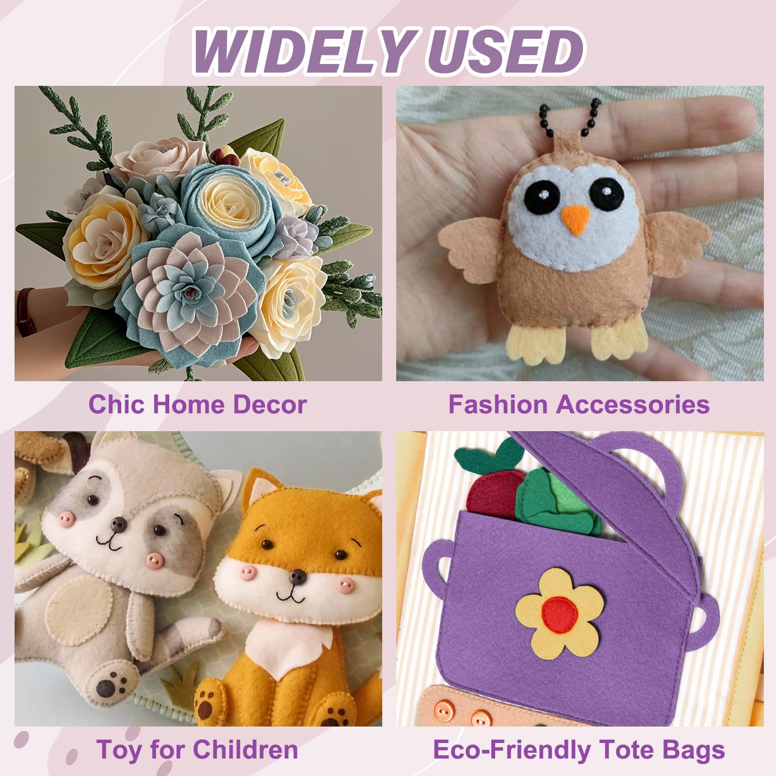 XSEINO 6 Rolls 11.8"x35" 1.4mm Thick Soft Felt Fabric Sheet 6 Assorted Morandi Series Colors Felt Pack for DIY Craft Sewing Squares Nonwoven Patchwork