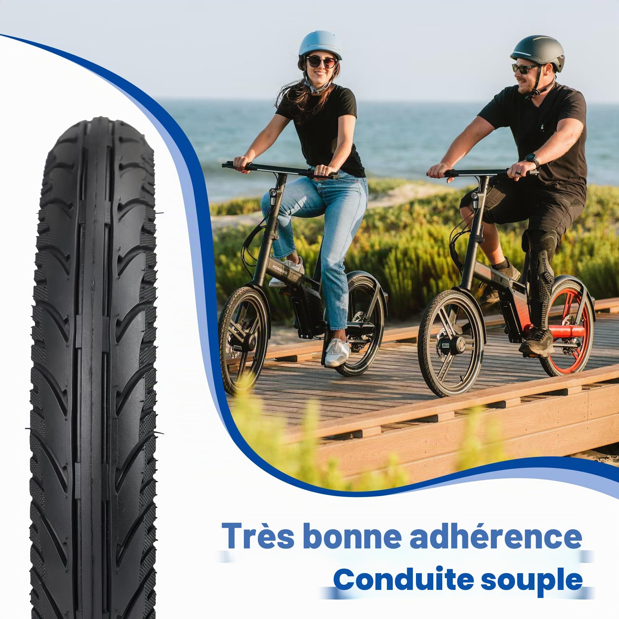 14x125 (54-254) Ensemble complet de pneus de vélo - 2X housses + 2X chambres à air + 2X leviers de pneus - Pneus Premium E-Bike pour vélos électriques et vélos à batterie lithium