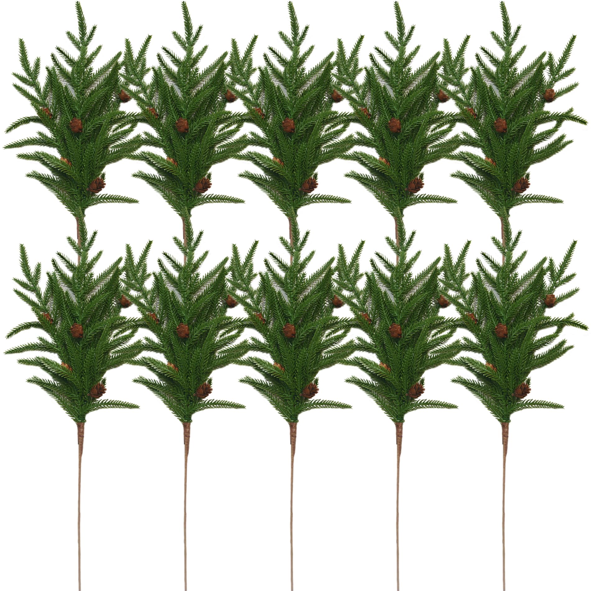 Tiges de pin Norfolk artificielles de 45 cm pour remplacer le sapin naturel en vase