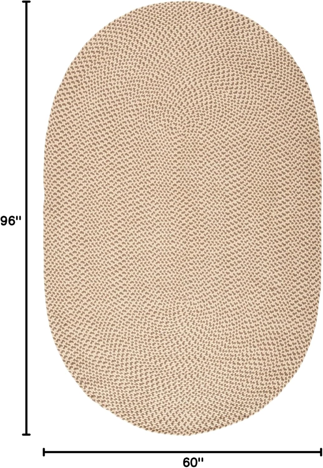 SAFAVIEH Braided Collection 5' x 8' Oval Beige/Brown BRD173A Handmade Country Cottage Reversible Cotton Area Rug