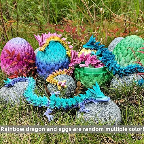 Miniatura 6 de Dragón de cristal impreso en 3D de 12 pulgadas con huevo, dinosaurio, juguete para ansiedad de Navidad, regalos para adultos, huevos de Pascua,