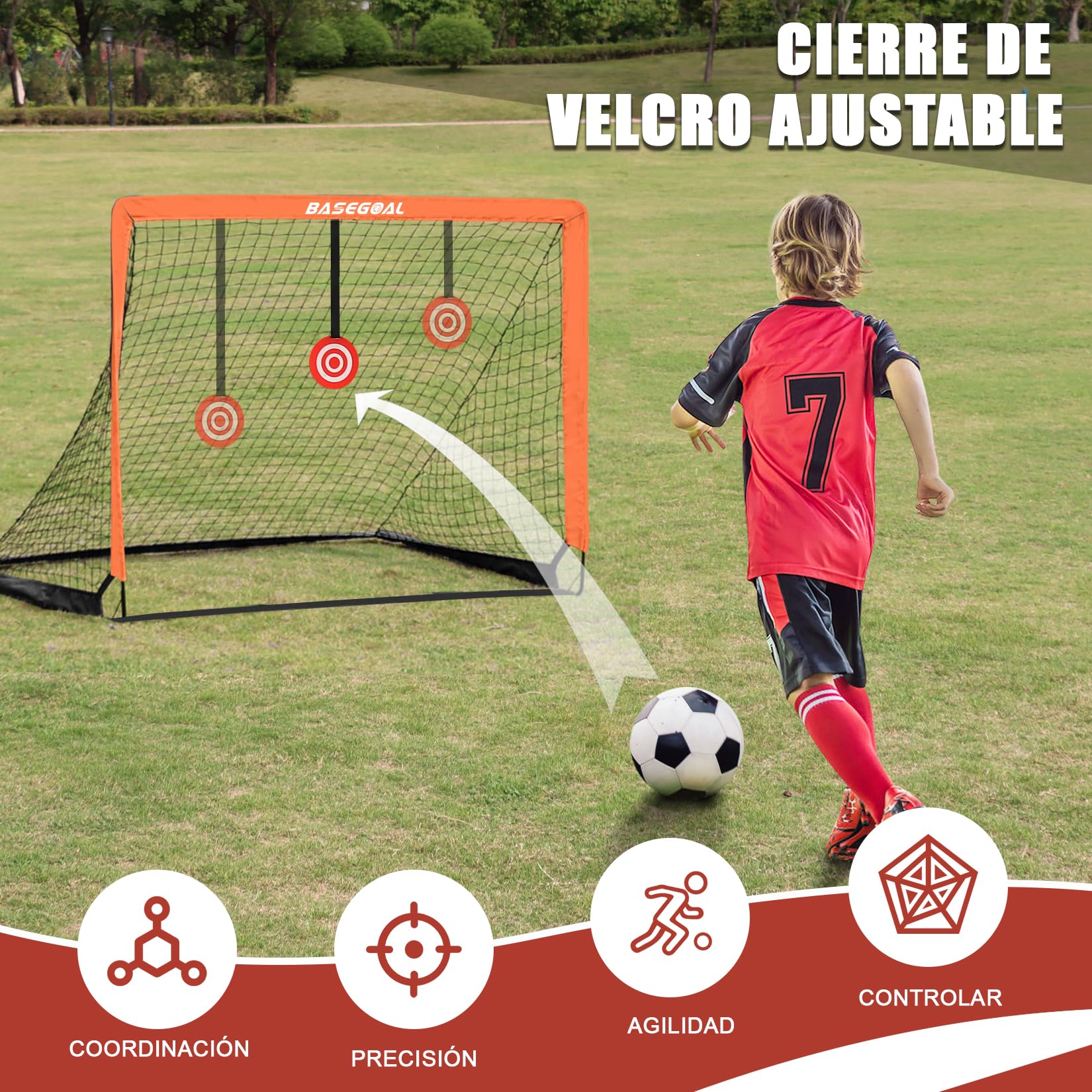 Portería de Fútbol Plegable 120x90cm para Niños con Bolsa de Transporte