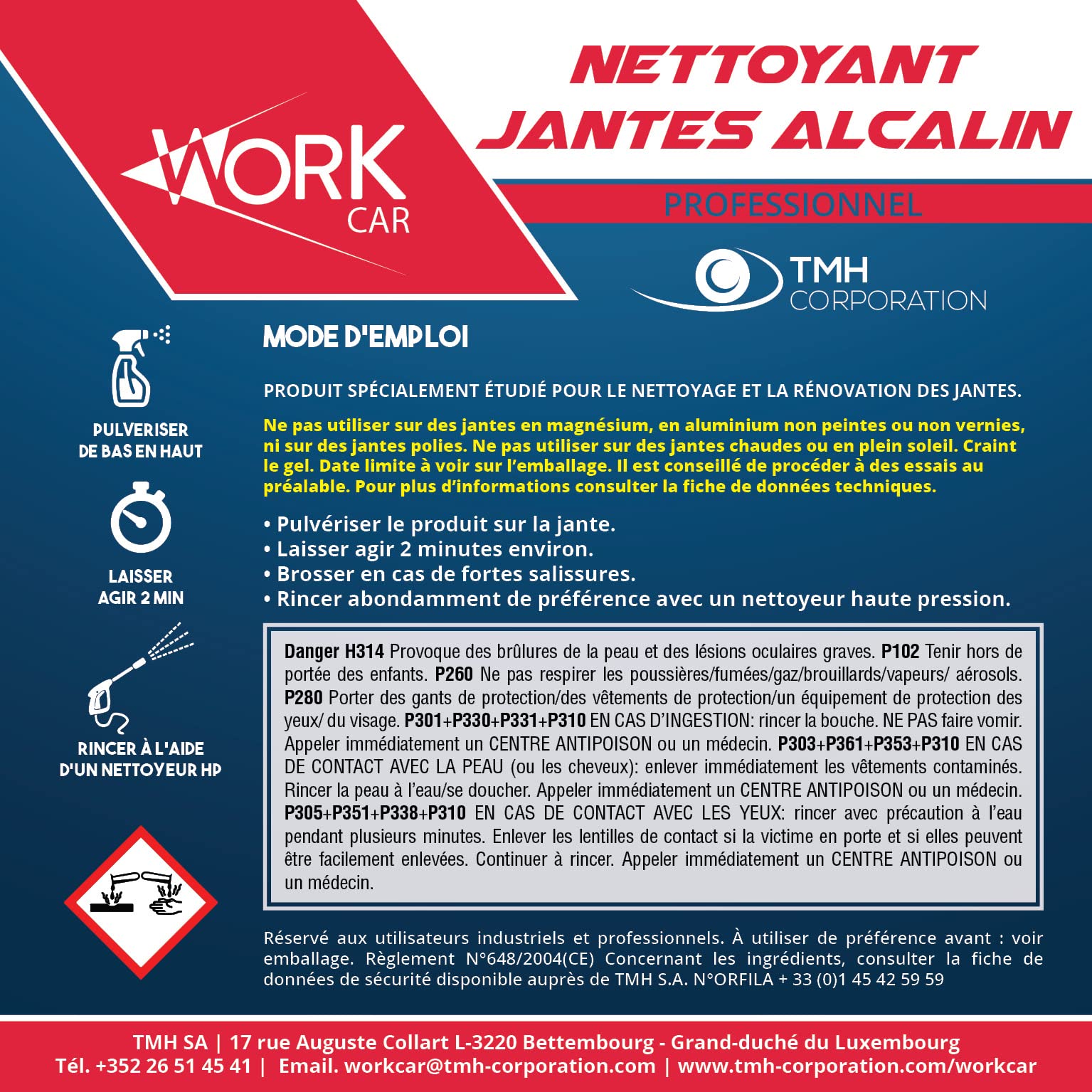 Nettoyant Jantes 5l Pro - Alcalin, nettoie sans frotter