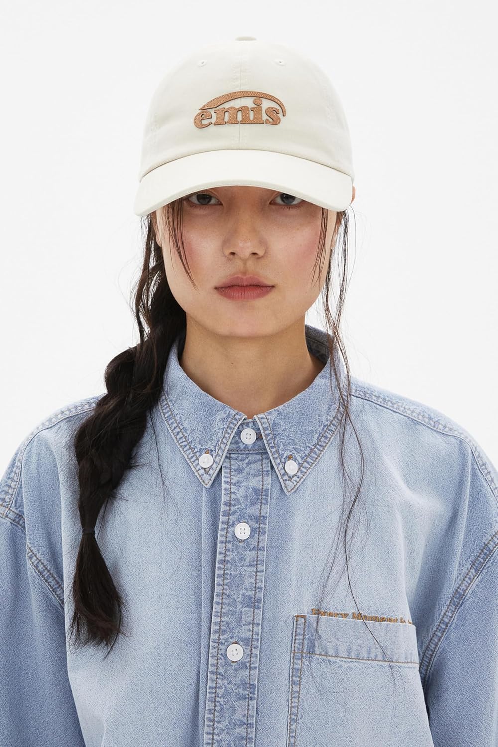 Oxford Baseball Cap Logo Adjustable Unisex Casual Streetwear Hat Ivory