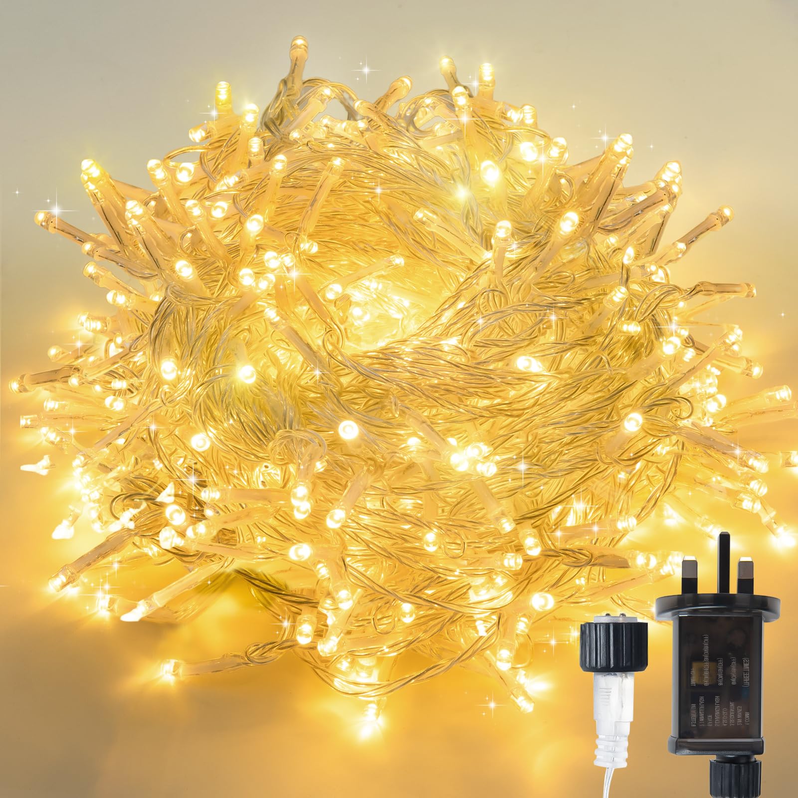 Sinwe Warm White Fairy Lights,Christmas Lights,30M 300 Led,8 Modes,Timer Function,String Lights,Mains Powered With Timer, Memory Function,Waterproof For Outdoor & Indoor Christmas Tree (, 300Led/30M)