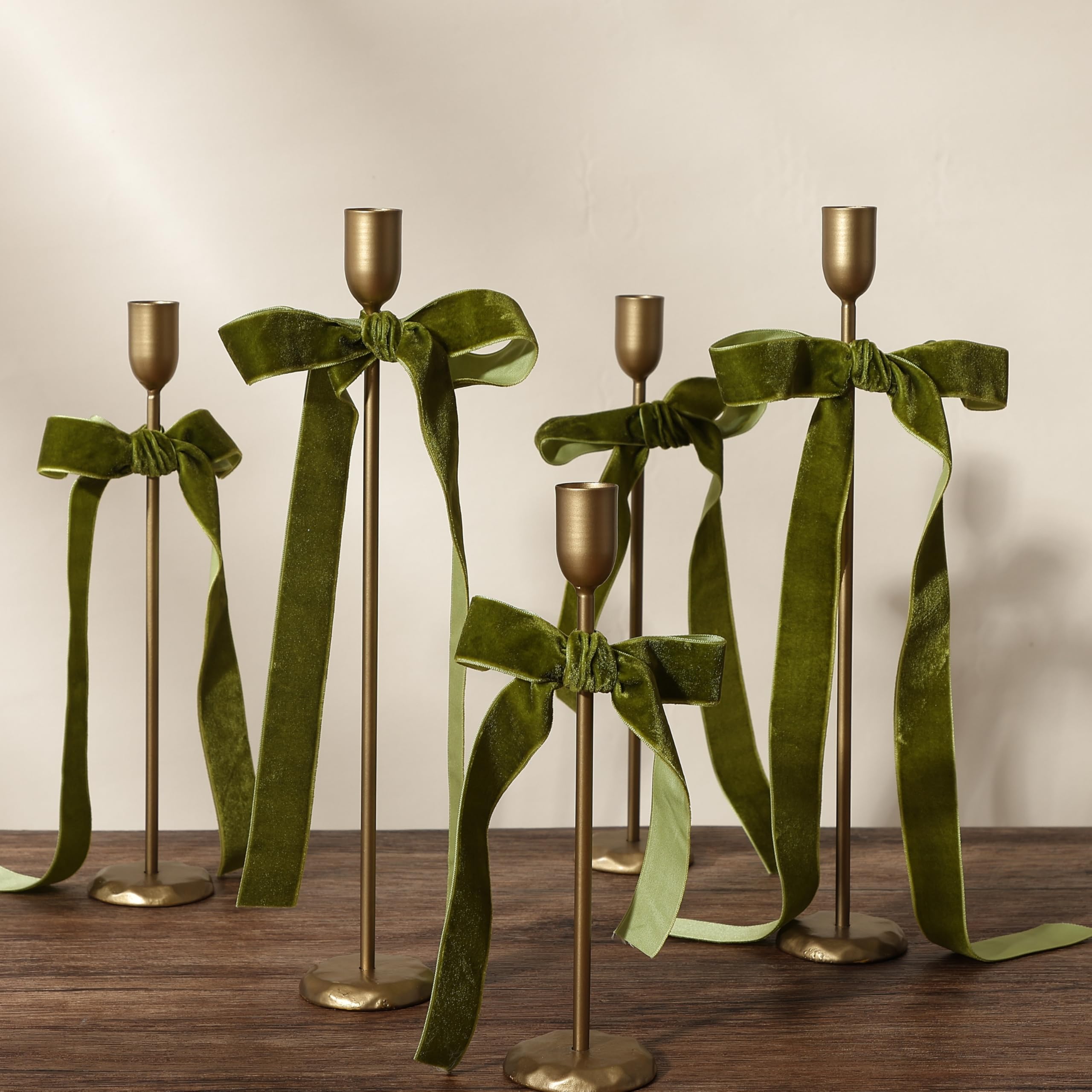 Perfnique Kerzenhalter aus Messing, 6 Stück, antikes Gold, Eisen, Kerzenhalter für Weihnachten, Geburtstag, Hochzeit, Party, Esstisch, Kamin, Kaminsims (Gold)