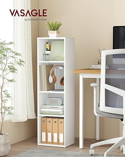 Miniatura 2 de VASAGLE Custos Collection ULBC434W01 - Estantería de 4 niveles, estante para libros, estante de almacenamiento abierto, 9.4 x 11.8 x 41.7 pulgadas,