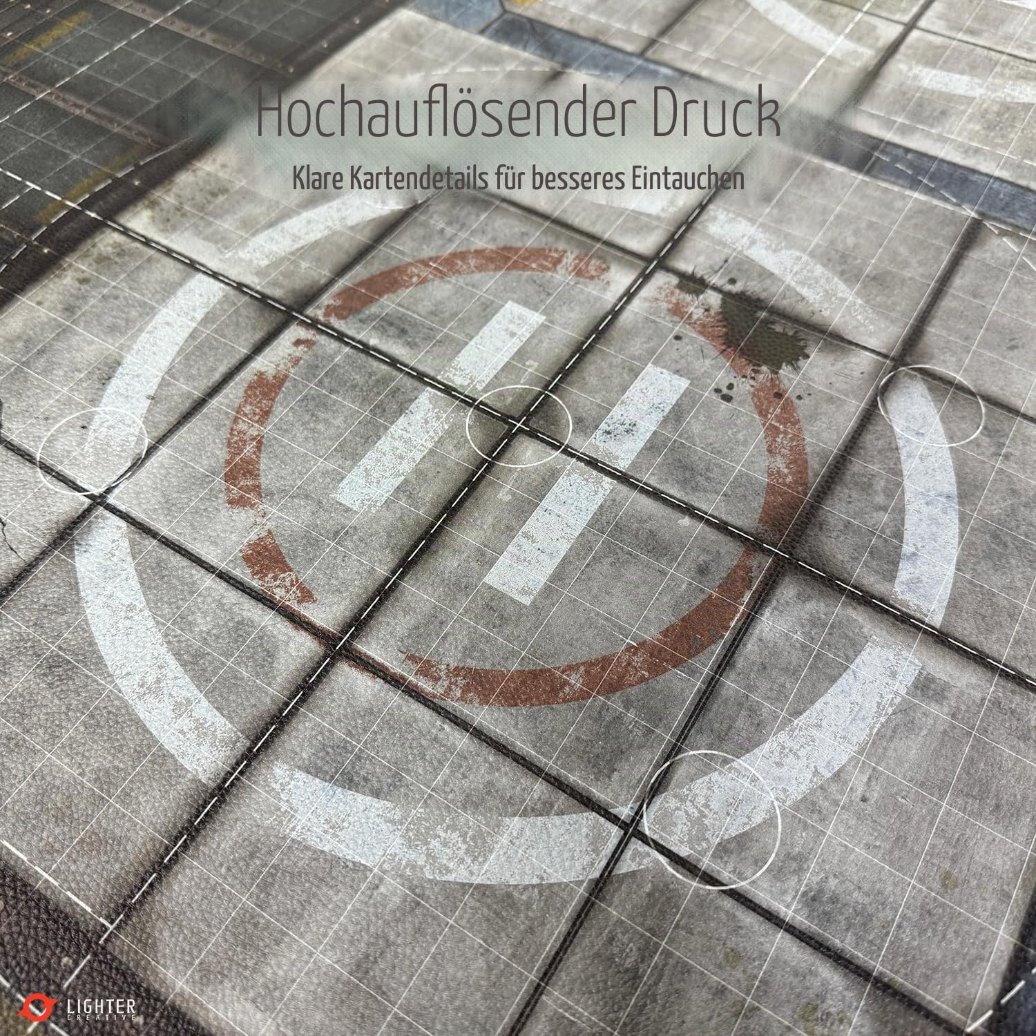 Spielmatte 44 x 60 Matte für WH40K Pariah Nexus, 112 x 152 cm, aus Kunstleder, 1,1 mm Dick (Adamant Bastion: Sector XI)