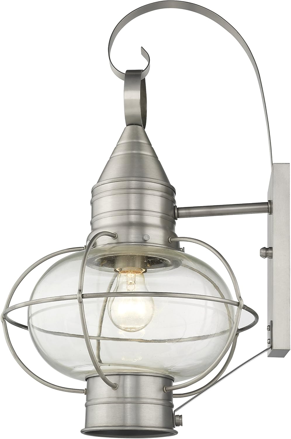 Exclusive Discount 80% Offer Livex 26904-91 Transitional One Light Outdoor Wall Lantern from Newburyport Collection in Pwt, Nckl, B/S, Slvr. Finish, Brushed Nickel 🔥 Flash Sale Livex 26904-91 Transitional One Light Outdoor Wall Lantern from Newburyport Collection in Pwt, Nckl, B/S, Slvr. Finish, Brushed Nickel