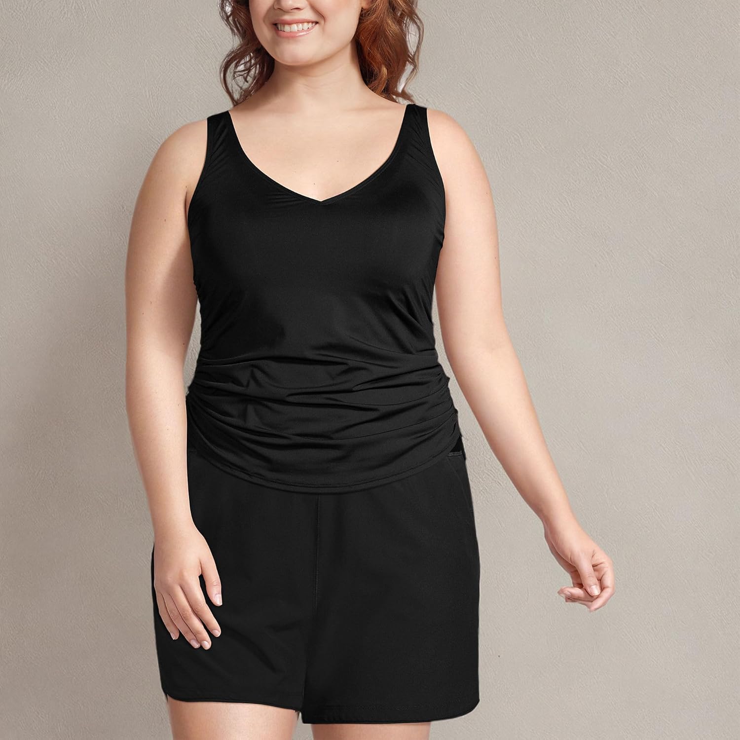 Lands' End Chlorine Resistant Underwire Tankini Swimsuit Top - Image 7