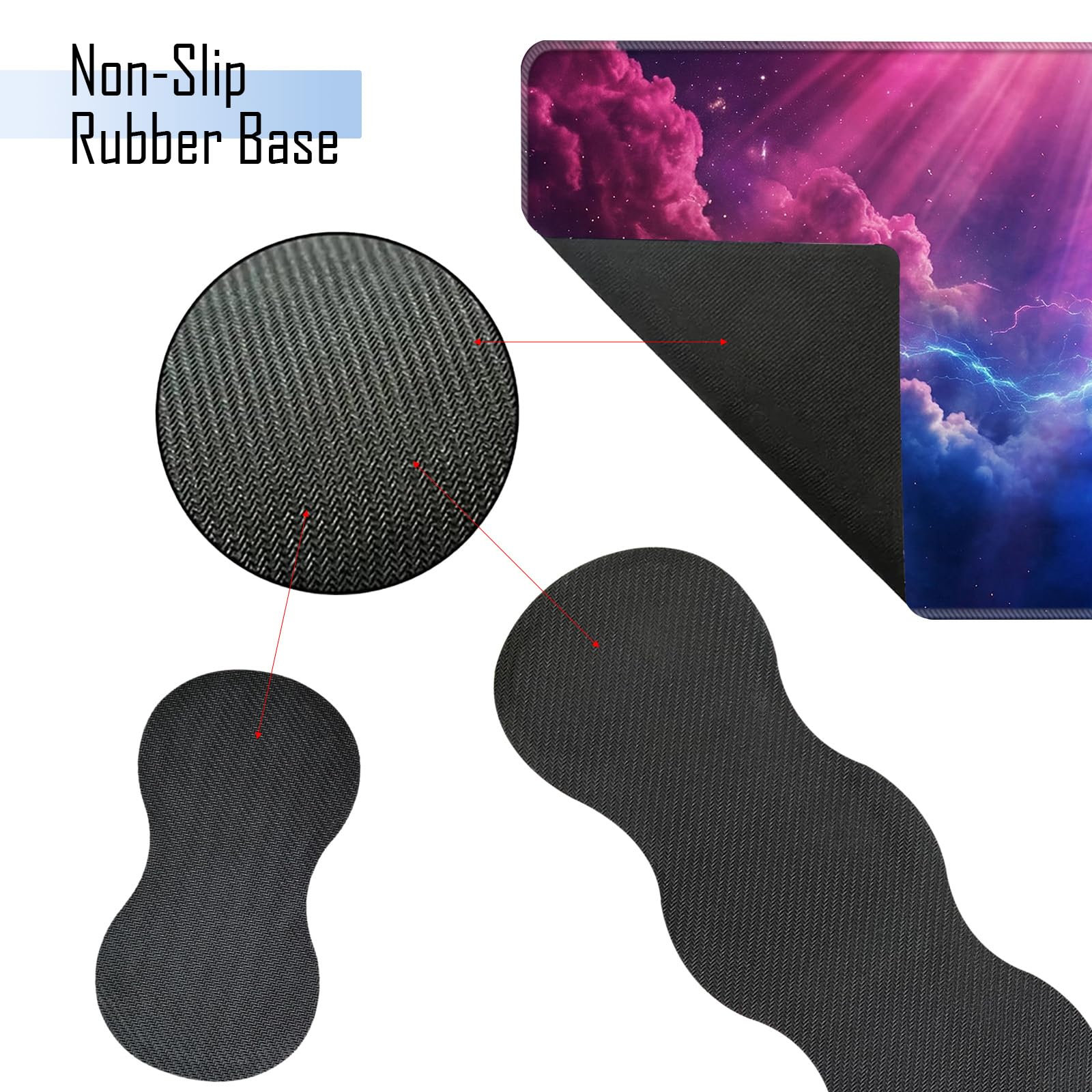 TGFEWYTJYJ - Tappetino per mouse da gioco esteso, in memory foam, ergonomico, con poggiapolsi, grande tappetino da scrivania con bordi cuciti, base antiscivolo, per casa e ufficio, motivo: croce