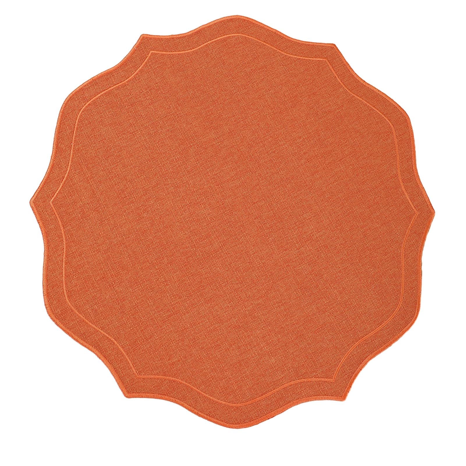 Virelynx Linen Placemats with Embroidery – Overlocking Dining Placemats Durable, Anti-Slip Table Protector for Hotel Restaurant Kitchen