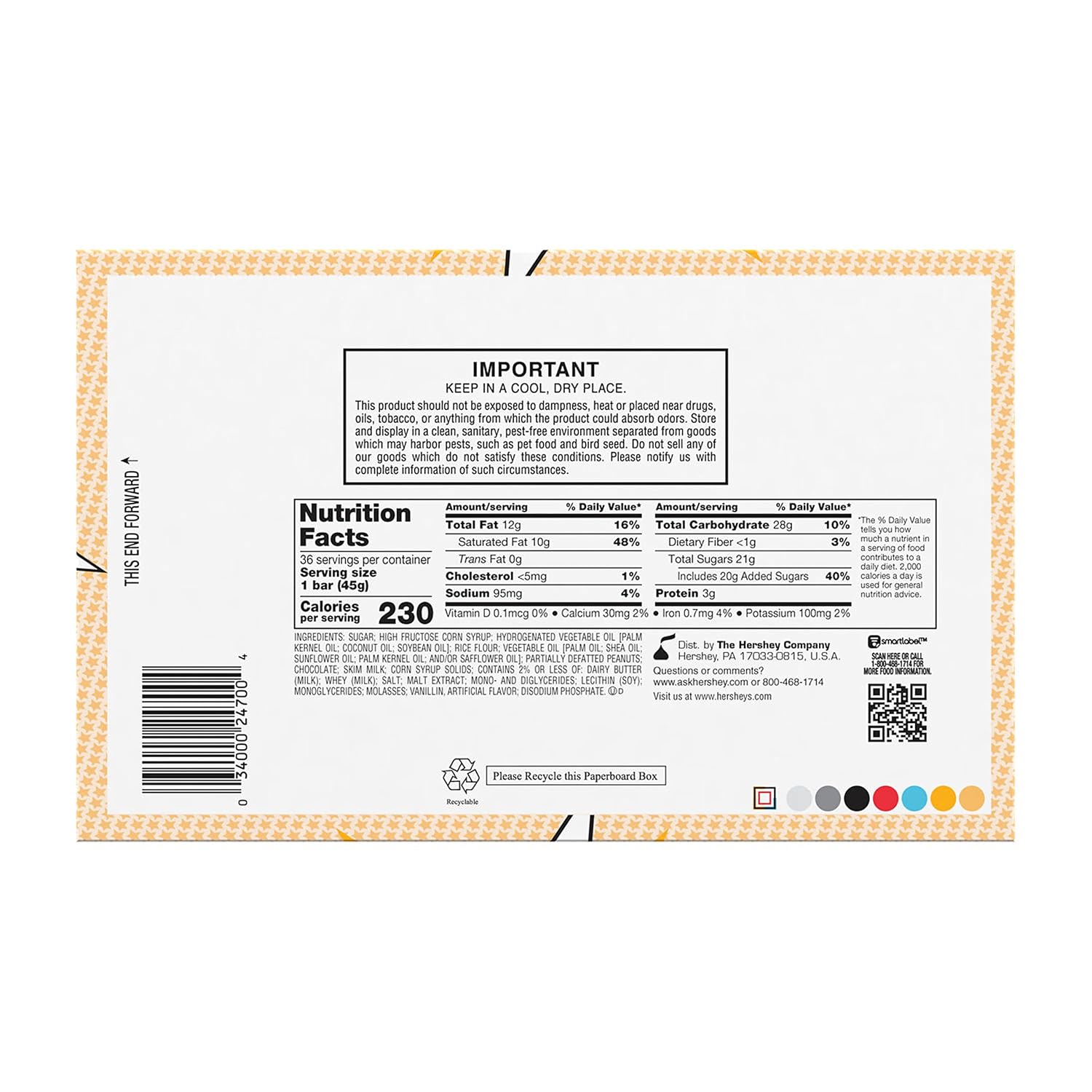 WHATCHAMACALLIT Chocolate and Caramel Over Peanut Flavored Crisps, Bulk, Individually Wrapped Candy Bars, 1.6 oz (36 Count)