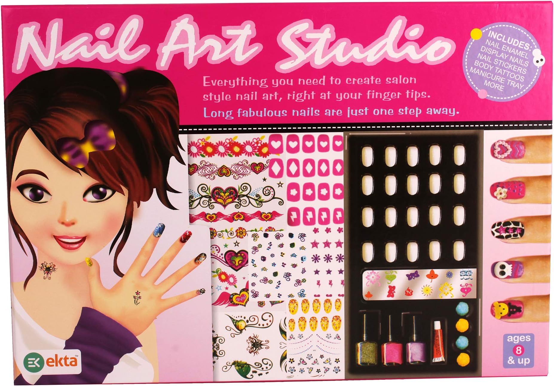 Kush Toys Ekta Nail Art Studio | Creative Gifts for Girls Kids Nail Polish KIT with Accessories Multicolor