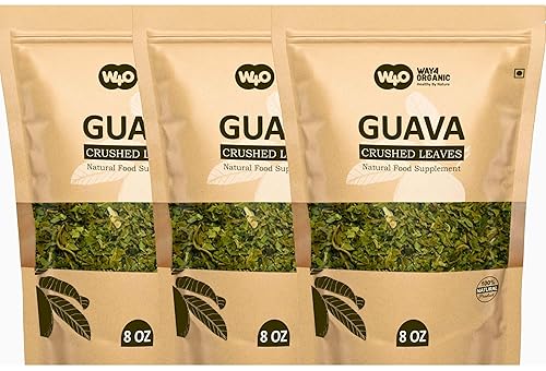 Té de hoja de guayaba (hojas secas trituradas, no en polvo) 8 onzas, recrecimiento del cabello, piel y uñas, sin conservantes, hojas de guayaba 100%