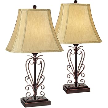 iron scroll table lamp