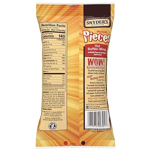 Miniatura 3 de Snyder's of Hanover Piezas de pretzel, ala de búfalo caliente, 5 onzas (paquete de 8)
