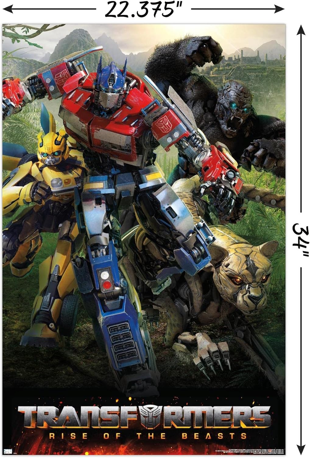Hasbro Transformers: Rise of the Beasts - Big 4 Wall Poster, 34L" x 22.4W", Unframed Version - Image 3