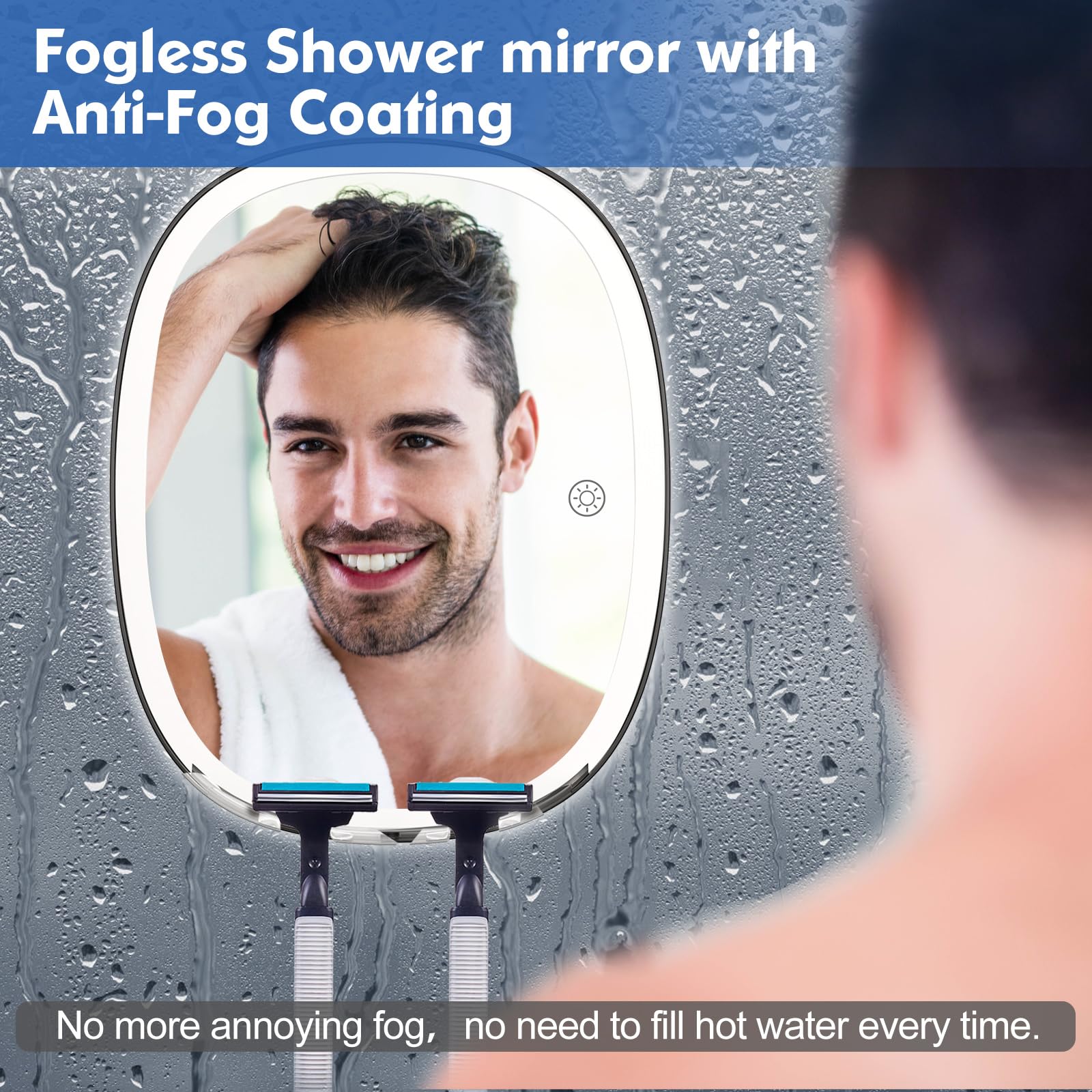 COSMIRROR Shower Mirror Fogless For Shaving Included Ear