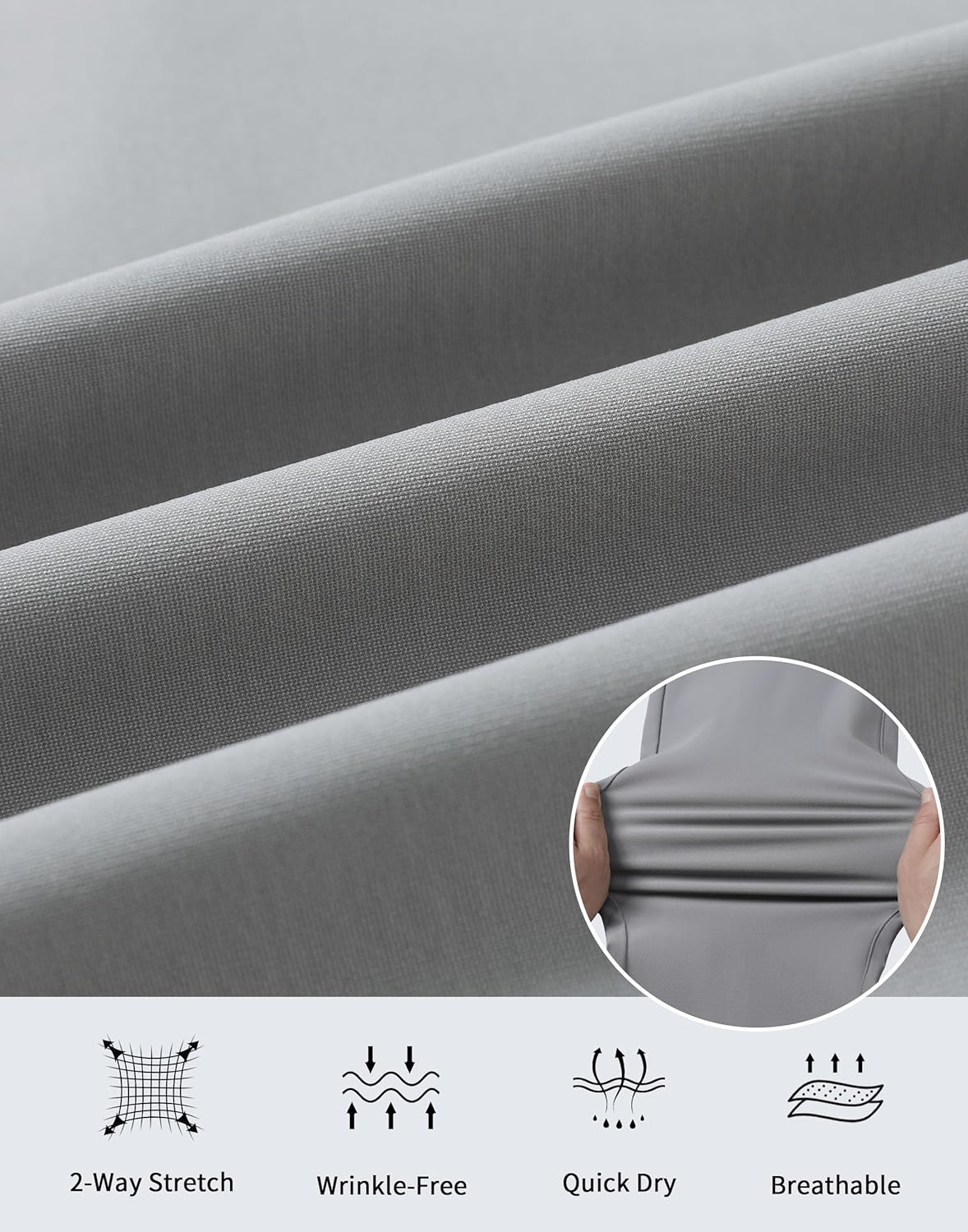 Men's Golf Pants - 30"/32" Dress Pants Wrinkle Free 5 Pockets Stretch Casual Work Travel Slacks - Image 3