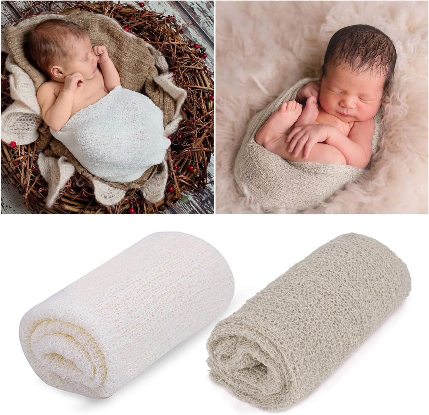 Aniwon Newborn Photography Props, Baby Photo Props Long Ripple Wraps Blanket Wraps for Baby Boys Girls