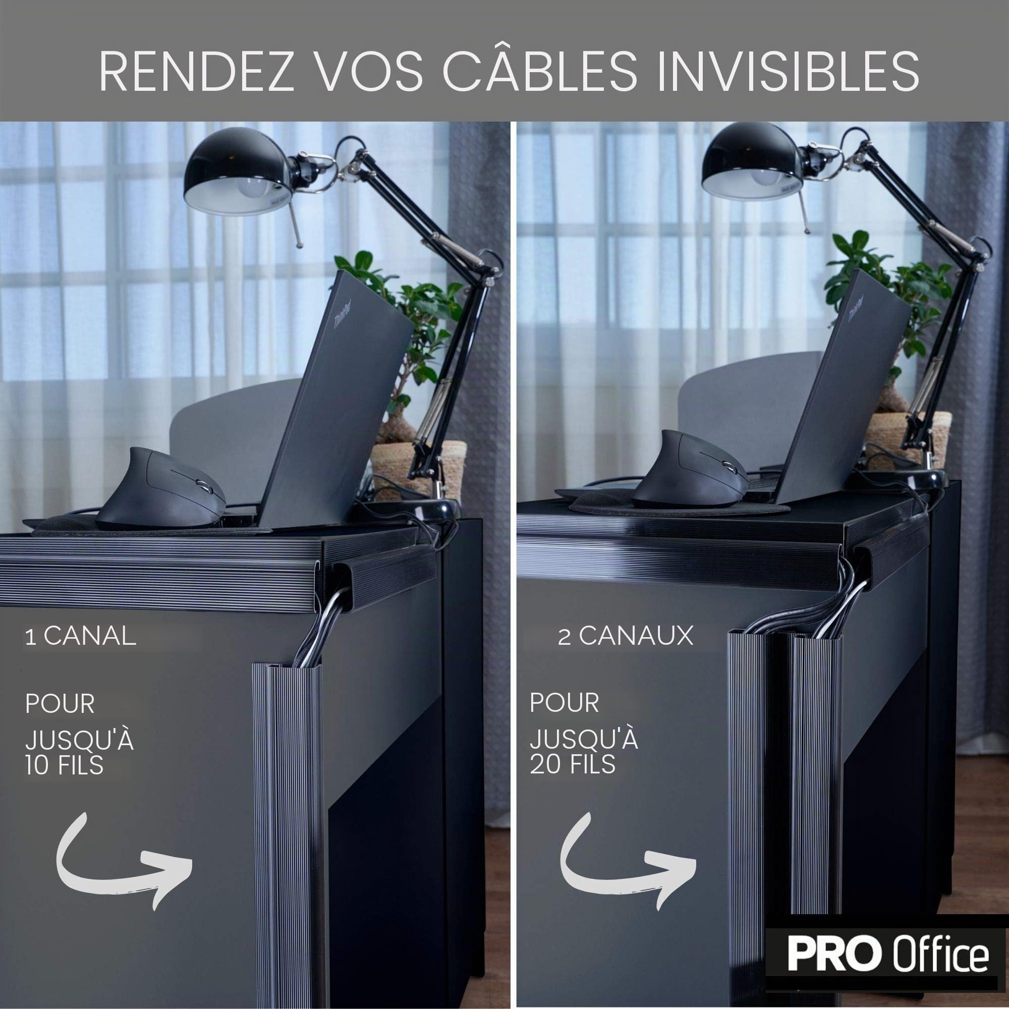 Scanfield Cache Cable, Lot x 6 Range Cable, Organisateur Rangement Cable sous le Bureau, Goulotte Passe Cable, Boite Cache Cable, Maximise Circulation de l'Air, Facile à Installer, Cable Management PC
