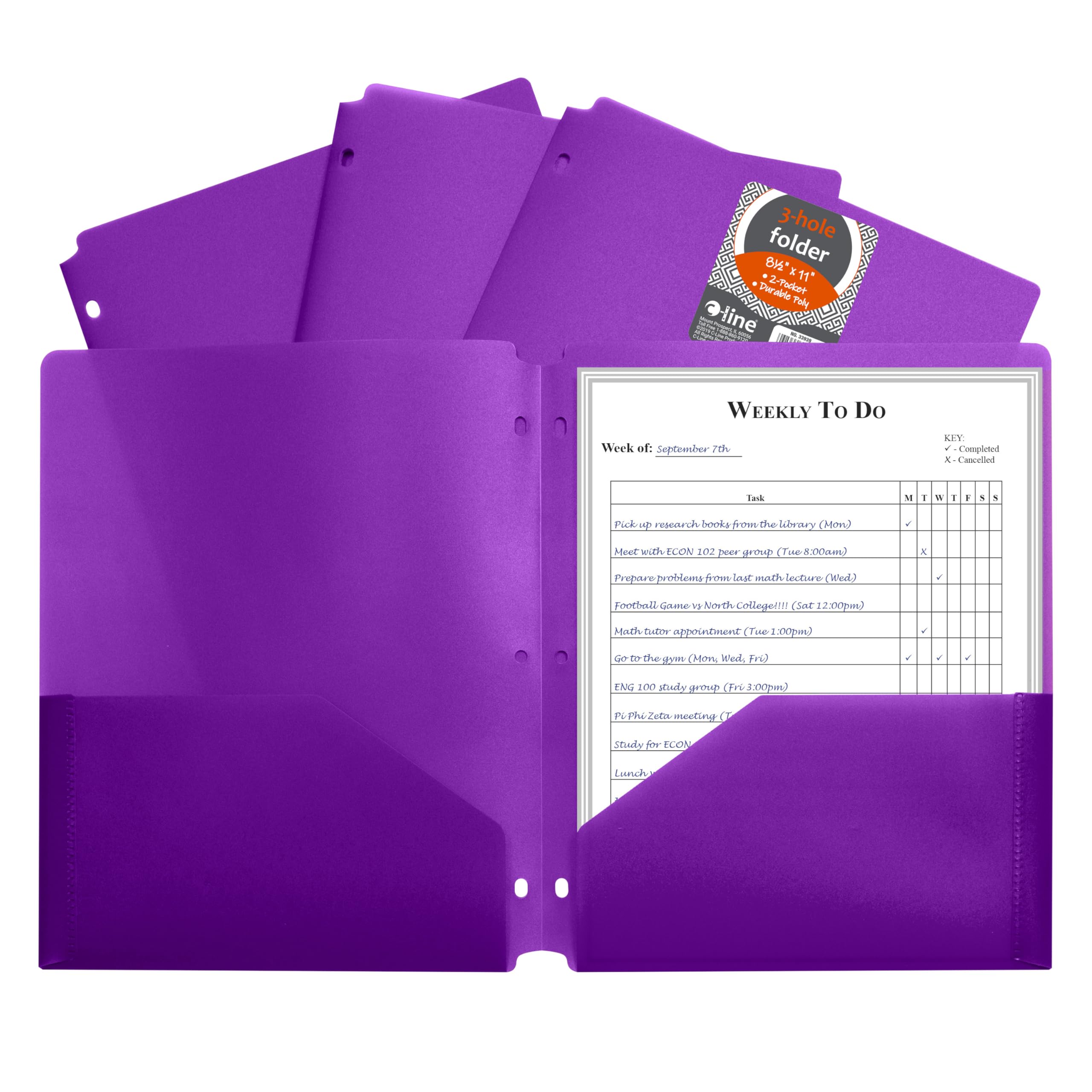Amazon.com : C-Line Two-Pocket Heavyweight Poly Portfolio Folder