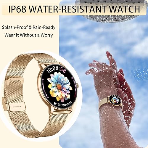 Miniatura 6 de Reloj inteligente para mujer, rastreador de actividad AMOLED de 1.32 pulgadas con frecuencia cardíaca, oxígeno en sangre, monitor de sueño,