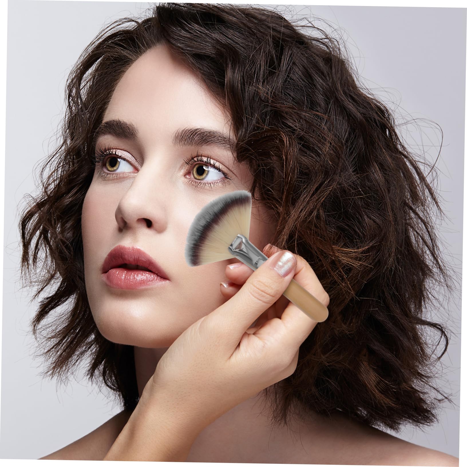 5 Set Di Pennelli Per Il Trucco Con Manico Corto Per Fondotinta Fard Pennello Per Il Viso Per Il Trucco 4 Pezzi * 5