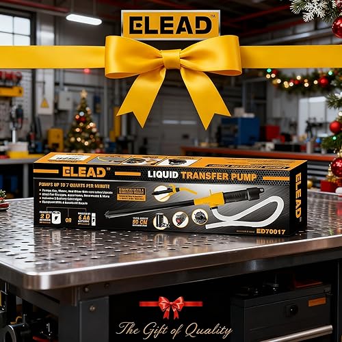 Miniatura 9 de ELEAD Bomba portátil con batería - Bomba eléctrica de transferencia de combustibleagua 2.4 GPM, bomba de sifón líquido con control de flujo