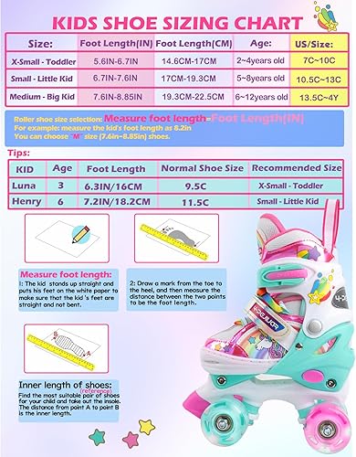 Miniatura 3 de 4-Pejiijar - Patines ajustables para niños y niñas de 3 a 6 años, con ruedas luminosas, para regalos de cumpleaños y Navidad