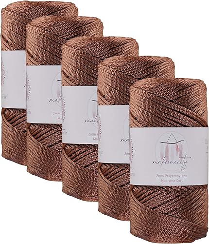 Miniatura 99 de Makromecity, 2 madejas de cuerda de macramé de poliéster de 0.079 in x 250 yardas (750 pies) de 0.079 in de polipropileno para macramé, arte