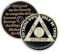 Vista 1 de Moneda de sobriedad de 4 años Ficha de aniversario de recuperación de chip AA Triplate (negro)