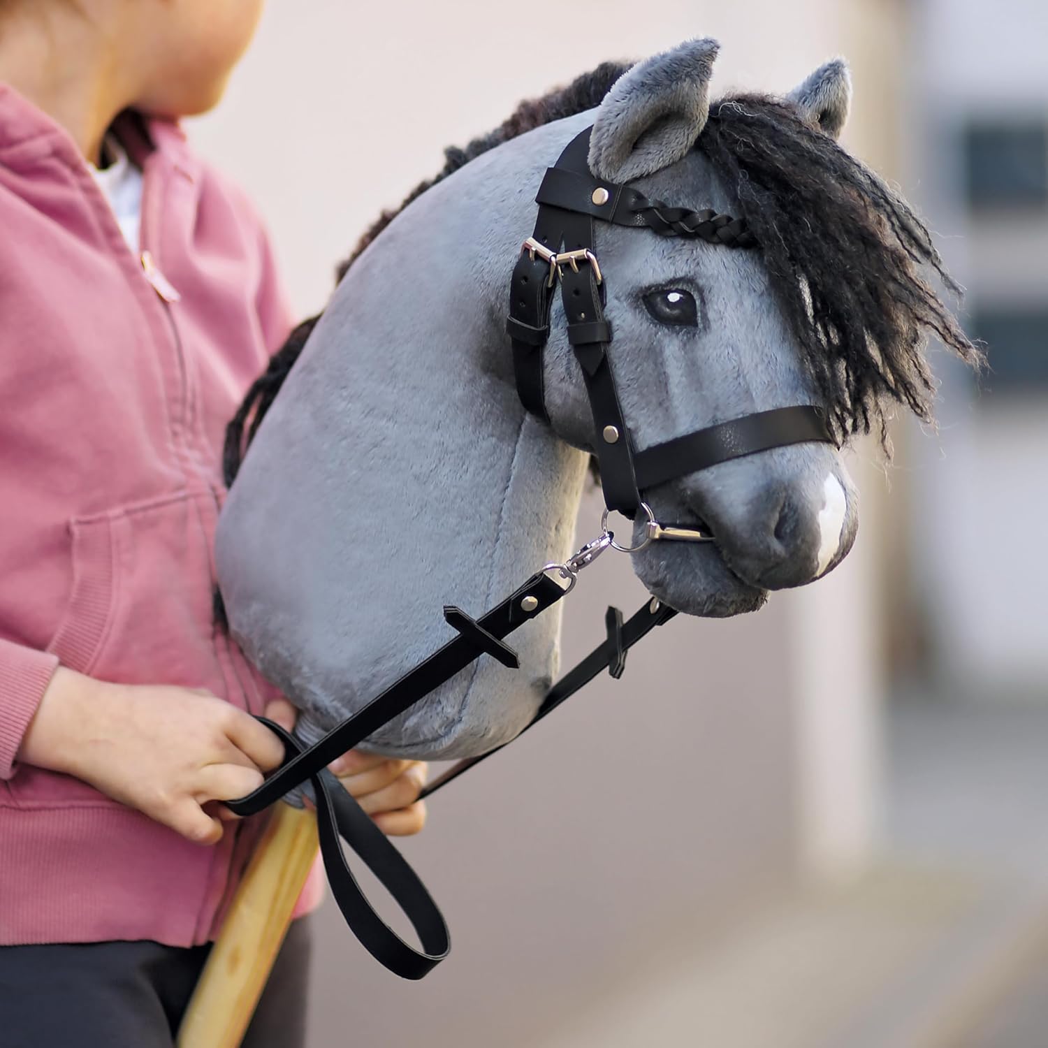 kullaloo DIY Hobby Horse Bridle Kit ✦ Make a Beautiful Leather Bridle with Reins for Your Stick Horse ✦ Includes Digital Instructions (PDF) ✦ Black/Silver