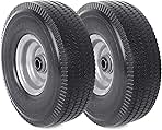AR-PRO (2-Pack) 10-Inch Solid Wheel Replacement - 4.10/3.50-4 Flat Free Tire and Wheel with 5/8 extra 3/4 &1/2 Bearings and 2.2