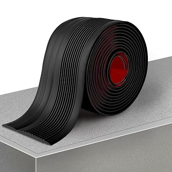 Stair Nosing Edging Trim 3 in x 10 Feet Self Adhesive Rubber Stair Nose Molding Strip Anti Slip Step Edge Protector Peel and Stick for Indoor & Outdoor Use - Black